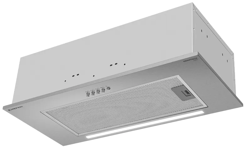 Фото vytyazhka_polnovstraivaemaya_smartbox60ix_light на сайте meferi-home.ru Вытяжка кухонная MEFERI SMARTBOX60IX LIGHT, 60 см, встраиваемая, серая, производительность 650 м3/ч, 3 скорости, низкий уровень шума, режимы отвод и рециркуляция, гарантия 3 года - изображение vytyazhka_polnovstraivaemaya_smartbox60ix_light