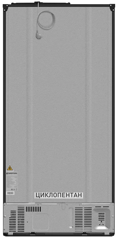 Холодильник отдельностоящий, с инвертором MEFERI MFR83BLACK IX TOTAL NO FROST FRENCH DOOR COMFORT, двухкамерный, с зоной свежести, с льдогенератором
