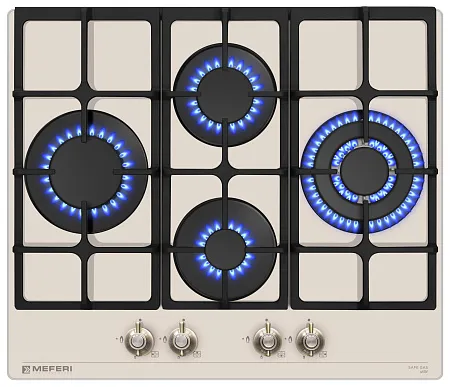 Варочная панель газовая MEFERI MGH604BG GLASS RETRO Варочная панель газовая MEFERI MGH604BG GLASS RETRO