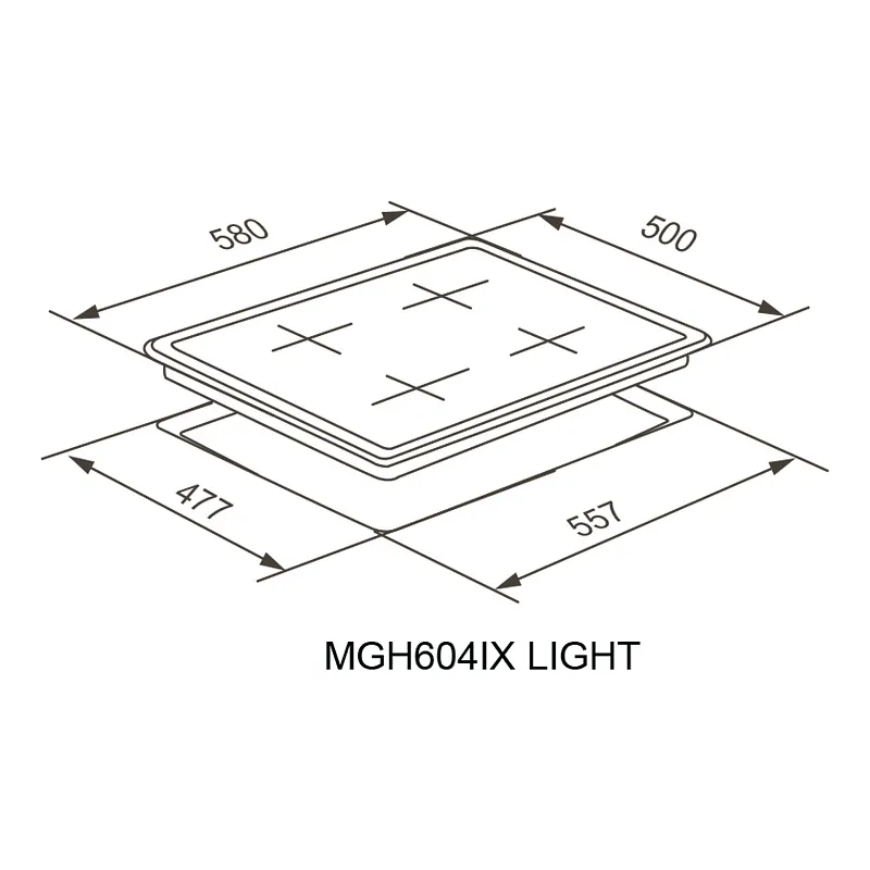 Варочная панель газовая MEFERI MGH604IX LIGHT
