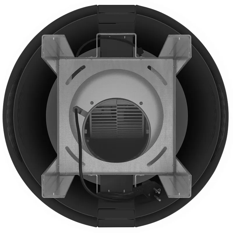 Вытяжка кухонная цилиндрическая островная MEFERI TUBE40BK ISLA POWER, 40 см, черная, производительность 850 м3/ч, 3 скорости, низкий уровень шума, режимы отвод и рециркуляция, гарантия 3 года