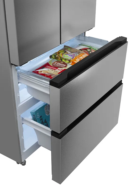 Холодильник отдельностоящий, с инвертором MEFERI MFR83IX TOTAL NO FROST FRENCH DOOR COMFORT, двухкамерный, с зоной свежести, с льдогенератором