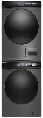 Колонна из стиральной и сушильной машин серая MEFERI MS10GR83 COMFORT