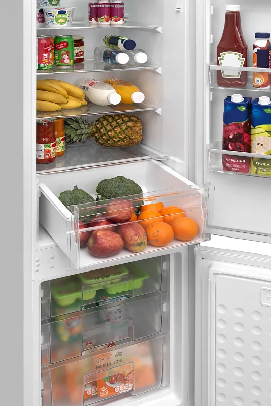 Холодильник встраиваемый, с инвертором MEFERI MBR177 TOTAL NO FROST ULTRA (модификация 2025), двухкамерный, двухдверный, перенавешиваемые двери, суперохлаждение, суперзаморозка, с зоной свежести