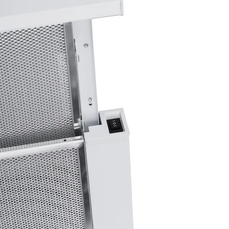 Вытяжка телескопическая кухонная MEFERI SLIDEBOX60WH POWER, 60 см, белая, производительность 850 м3/ч, 2 скорости, низкий уровень шума, режимы отвод и рециркуляция, гарантия 3 года