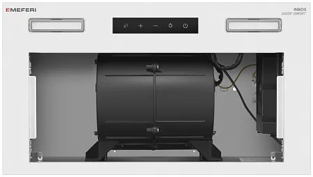 Вытяжка кухонная MEFERI INBOX52WH SENSOR COMFORT, 52 см, встраиваемая, белая, производительность 950 м3/ч, 3 скорости, низкий уровень шума, режимы отвод и рециркуляция, сенсорное управление, пульт дистационного управления, гарантия 3 года Вытяжка кухонная MEFERI INBOX52WH SENSOR COMFORT, 52 см, встраиваемая, белая, производительность 950 м3/ч, 3 скорости, низкий уровень шума, режимы отвод и рециркуляция, сенсорное управление, пульт дистационного управления, гарантия 3 года