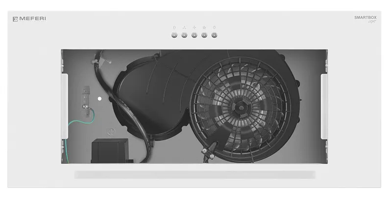 Вытяжка кухонная MEFERI SMARTBOX60WH LIGHT, 60 см, встраиваемая, белая, производительность 650 м3/ч, 3 скорости, низкий уровень шума, режимы отвод и рециркуляция, гарантия 3 года