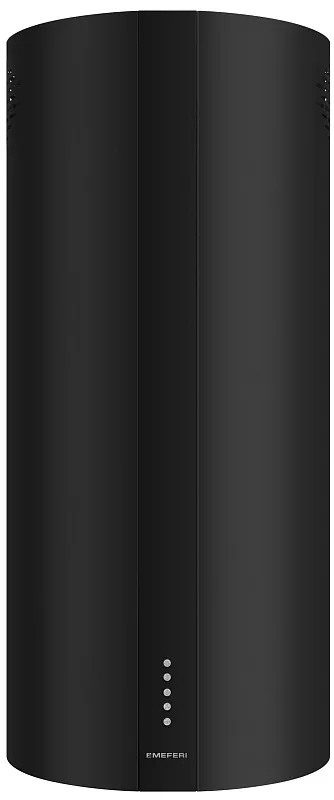 Вытяжка кухонная цилиндрическая островная MEFERI TUBE40BK ISLA POWER, 40 см, черная, производительность 850 м3/ч, 3 скорости, низкий уровень шума, режимы отвод и рециркуляция, гарантия 3 года