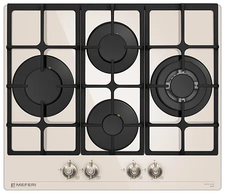 Варочная панель газовая MEFERI MGH604BG GLASS RETRO Варочная панель газовая MEFERI MGH604BG GLASS RETRO