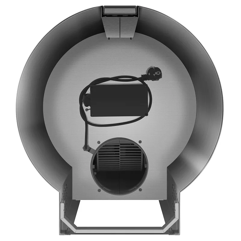 Вытяжка кухонная цилиндрическая настенная MEFERI TUBE40IX COMFORT PLUS, 40 см, серая, производительность 1200 м3/ч, 5 скоростей, низкий уровень шума, режимы отвод и рециркуляция, сенсорное управление, гарантия 3 года