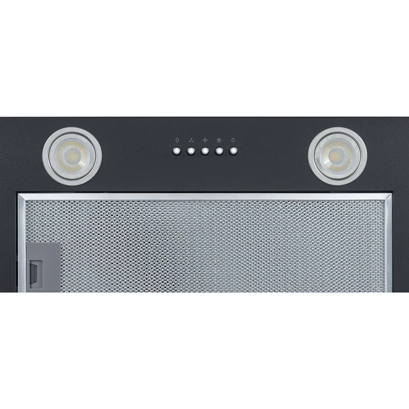 Вытяжка кухонная MEFERI INBOX60BK ULTRA, 60 см, встраиваемая, черная, производительность 1100 м3/ч, 3 скорости, низкий уровень шума, режимы отвод и рециркуляция, гарантия 3 года