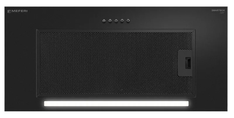 Вытяжка кухонная MEFERI SMARTBOX60BK LIGHT, 60 см, встраиваемая, черная, производительность 650 м3/ч, 3 скорости, низкий уровень шума, режимы отвод и рециркуляция, гарантия 3 года