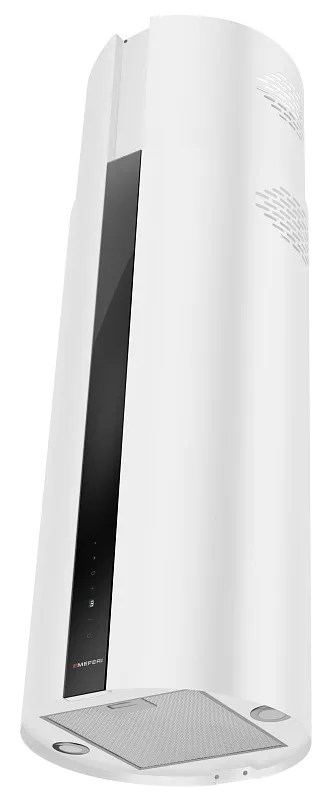 Вытяжка кухонная цилиндрическая островная MEFERI TUBE40WH ISLA COMFORT PLUS, 40 см, белая, производительность 1200 м3/ч, 5 скоростей, режимы отвод и рециркуляция, сенсорное управление, гарантия 3 года