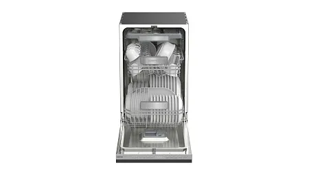 Посудомоечная машина узкая встраиваемая с инвертором MEFERI MDW4593 LUXE, 45 см, 10 комплектов посуды, аквастоп, проекция обратного отсчёта времени, внутренняя подсветка, половинная загрузка, таймер Посудомоечная машина узкая встраиваемая с инвертором MEFERI MDW4593 LUXE, 45 см, 10 комплектов посуды, аквастоп, проекция обратного отсчёта времени, внутренняя подсветка, половинная загрузка, таймер