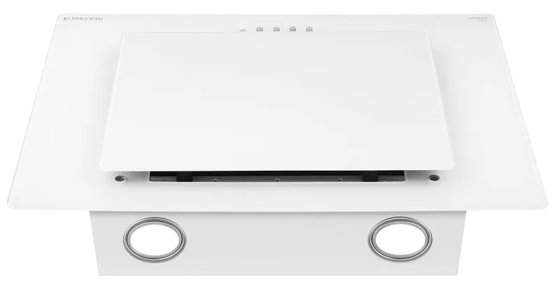 Вытяжка кухонная MEFERI AIRBOX60WH POWER, 60 см, наклонная, белая, стекло, производительность 900 м3/ч, 3 скорости, низкий уровень шума, режимы отвод и рециркуляция, гарантия 3 года