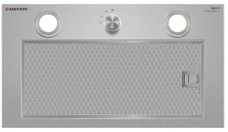 Вытяжка кухонная MEFERI INBOX52IX PUSH COMFORT, 52 см, встраиваемая, серая, производительность 950 м3/ч, 3 скорости, с утапливаемым переключателем, низкий уровень шума, режимы отвод и рециркуляция, гарантия 3 года Вытяжка кухонная MEFERI INBOX52IX PUSH COMFORT, 52 см, встраиваемая, серая, производительность 950 м3/ч, 3 скорости, с утапливаемым переключателем, низкий уровень шума, режимы отвод и рециркуляция, гарантия 3 года