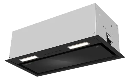 Вытяжка кухонная MEFERI INBOX60BK COMFORT PLUS, 60 см, встраиваемая, черная, производительность 1200 м3/ч, 3 скорости, низкий уровень шума, режимы отвод и рециркуляция, гарантия 3 года