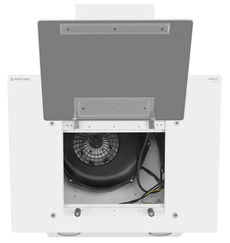 Вытяжка кухонная MEFERI AIRBOX60WH POWER, 60 см, наклонная, белая, стекло, производительность 900 м3/ч, 3 скорости, низкий уровень шума, режимы отвод и рециркуляция, гарантия 3 года