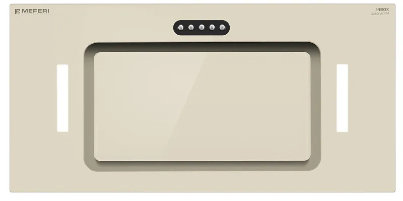 Вытяжка кухонная MEFERI INBOX60BG GLASS ULTRA, 60 см, встраиваемая, бежевая, стекло, производительность 900 м3/ч, 3 скорости, низкий уровень шума, режимы отвод и рециркуляция, гарантия 3 года