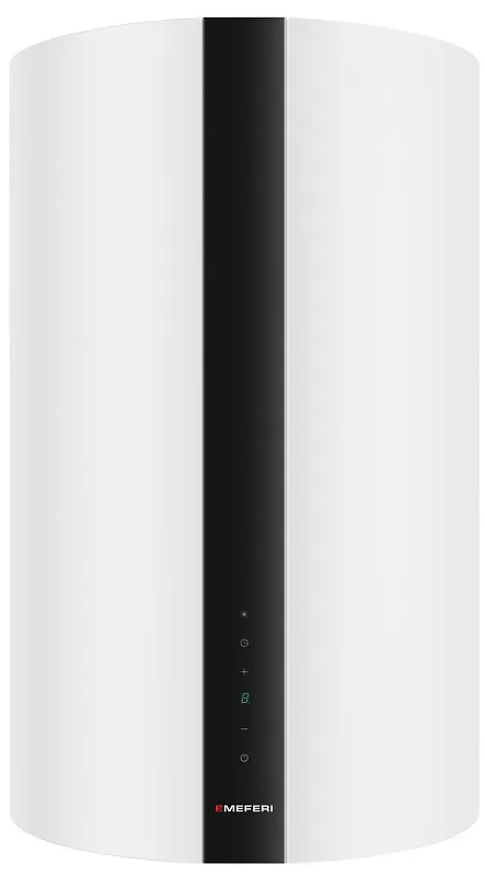Вытяжка кухонная цилиндрическая настенная MEFERI TUBE40WH COMFORT PLUS, 40 см, белая, производительность 1200 м3/ч, 5 скоростей, низкий уровень шума, режимы отвод и рециркуляция, сенсорное управление, гарантия 3 года