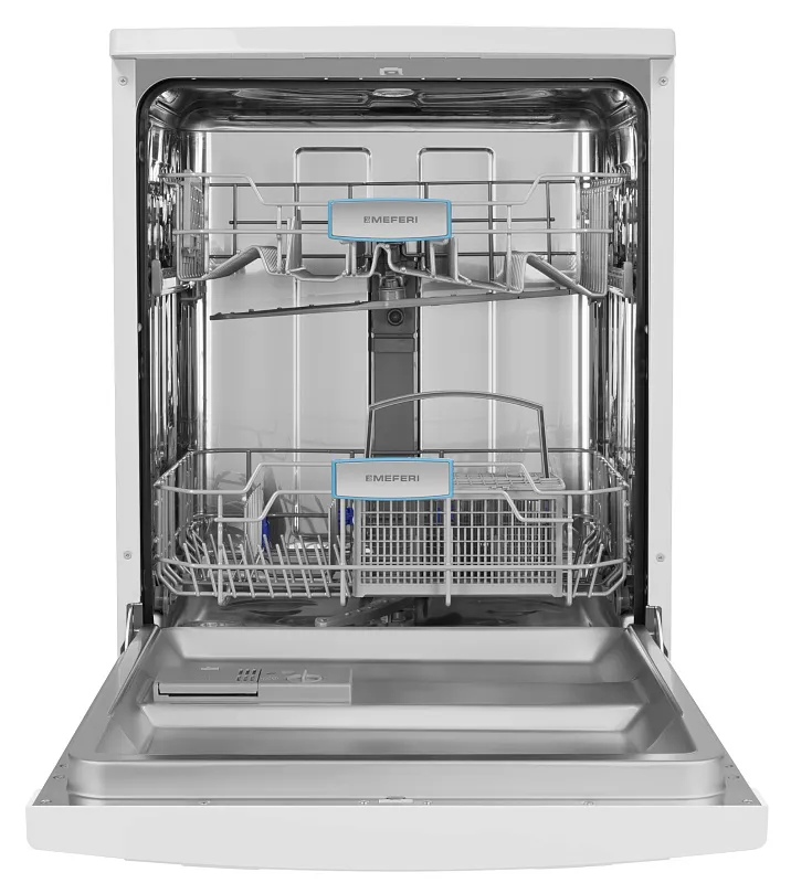 Посудомоечная машина отдельностоящая MEFERI MDW6062WH FS LIGHT, 60 см, напольная, 12 комплектов посуды, 6 программ, 2 корзины, половинная загрузка, отсрочка, защита от протечек, внутренняя подсветка
