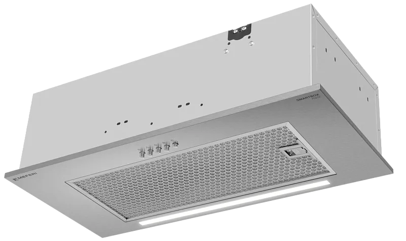 Фото vytyazhka_polnovstraivaemaya_smartbox60ix_power на сайте meferi-home.ru Вытяжка кухонная MEFERI SMARTBOX60IX POWER, 60 см, встраиваемая, серая, производительность 900 м3/ч, 3 скорости, низкий уровень шума, режимы отвод и рециркуляция, гарантия 3 года - изображение vytyazhka_polnovstraivaemaya_smartbox60ix_power