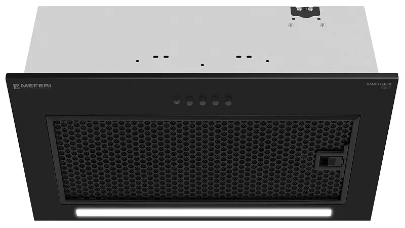 Вытяжка кухонная MEFERI SMARTBOX52BK POWER, 52 см, встраиваемая, черная, производительность 900 м3/ч, 3 скорости, низкий уровень шума, режимы отвод и рециркуляция, гарантия 3 года