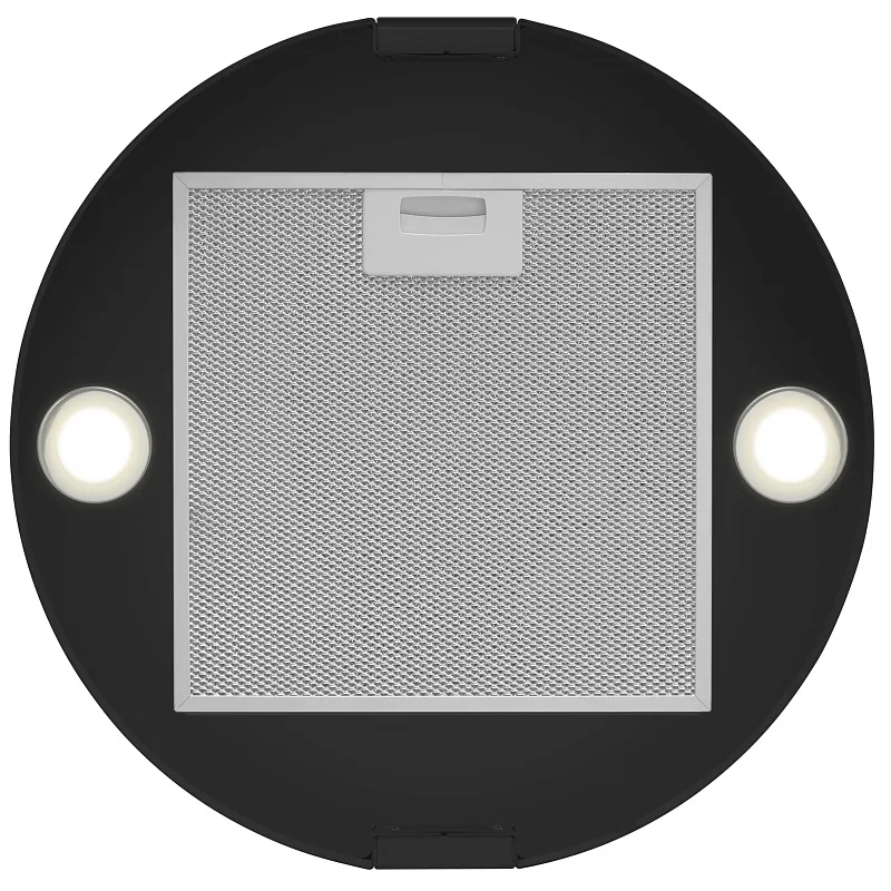 Вытяжка кухонная цилиндрическая островная MEFERI TUBE40BK ISLA COMFORT PLUS, 40 см, черная, производительность 1200 м3/ч, 5 скоростей, режимы отвод и рециркуляция, сенсорное управление, гарантия 3 года