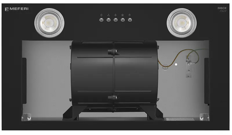 Вытяжка кухонная MEFERI INBOX52BK POWER, 52 см, встраиваемая, черная, производительность 900 м3/ч, 3 скорости, низкий уровень шума, режимы отвод и рециркуляция, гарантия 3 года