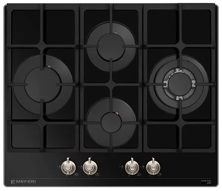 Варочная панель газовая MEFERI MGH604BK GLASS RETRO Варочная панель газовая MEFERI MGH604BK GLASS RETRO