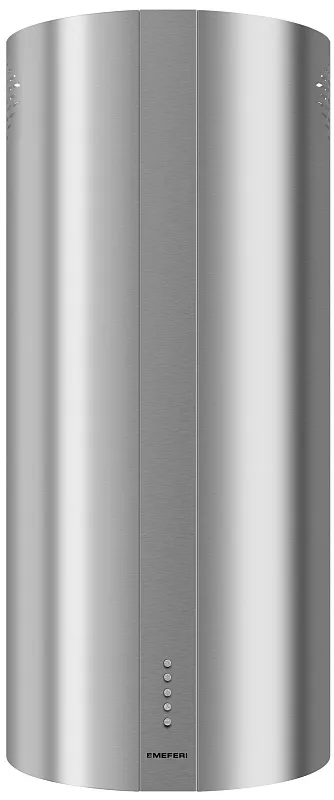Вытяжка кухонная цилиндрическая островная MEFERI TUBE40IX ISLA POWER, 40 см, серая, производительность 850 м3/ч, 3 скорости, низкий уровень шума, режимы отвод и рециркуляция, гарантия 3 года