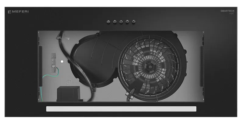 Вытяжка кухонная MEFERI SMARTBOX60BK LIGHT, 60 см, встраиваемая, черная, производительность 650 м3/ч, 3 скорости, низкий уровень шума, режимы отвод и рециркуляция, гарантия 3 года