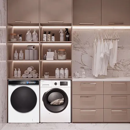 Комплект из стиральной и сушильной машин белый MEFERI MS10WH87 COMFORT Комплект из стиральной и сушильной машин белый MEFERI MS10WH87 COMFORT