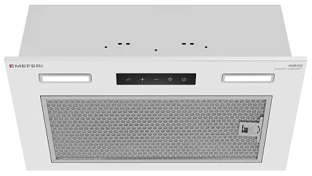 Вытяжка кухонная MEFERI INBOX52WH SENSOR COMFORT, 52 см, встраиваемая, белая, производительность 950 м3/ч, 3 скорости, низкий уровень шума, режимы отвод и рециркуляция, сенсорное управление, пульт дистационного управления, гарантия 3 года Вытяжка кухонная MEFERI INBOX52WH SENSOR COMFORT, 52 см, встраиваемая, белая, производительность 950 м3/ч, 3 скорости, низкий уровень шума, режимы отвод и рециркуляция, сенсорное управление, пульт дистационного управления, гарантия 3 года