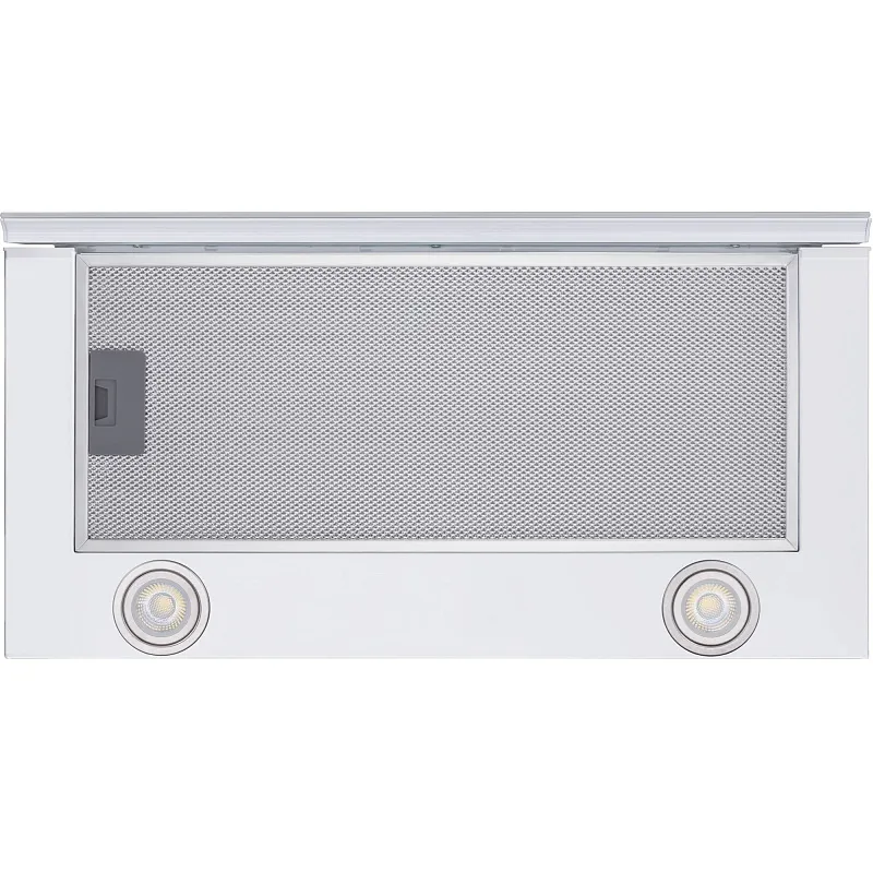 Вытяжка телескопическая кухонная MEFERI SLIDEBOX60WH GLASS ULTRA, 60 см, белая, стекло, производительность 850 м3/ч, 2 скорости, низкий уровень шума, режимы отвод и рециркуляция, гарантия 3 года