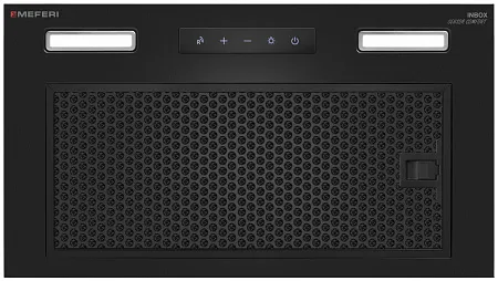 Вытяжка кухонная MEFERI INBOX52BK SENSOR COMFORT, 52 см, встраиваемая, черная, производительность 950 м3/ч, 3 скорости, низкий уровень шума, режимы отвод и циркуляция, сенсорное управление, пульт дистанционного управления, гарантия 3 года Вытяжка кухонная MEFERI INBOX52BK SENSOR COMFORT, 52 см, встраиваемая, черная, производительность 950 м3/ч, 3 скорости, низкий уровень шума, режимы отвод и циркуляция, сенсорное управление, пульт дистанционного управления, гарантия 3 года