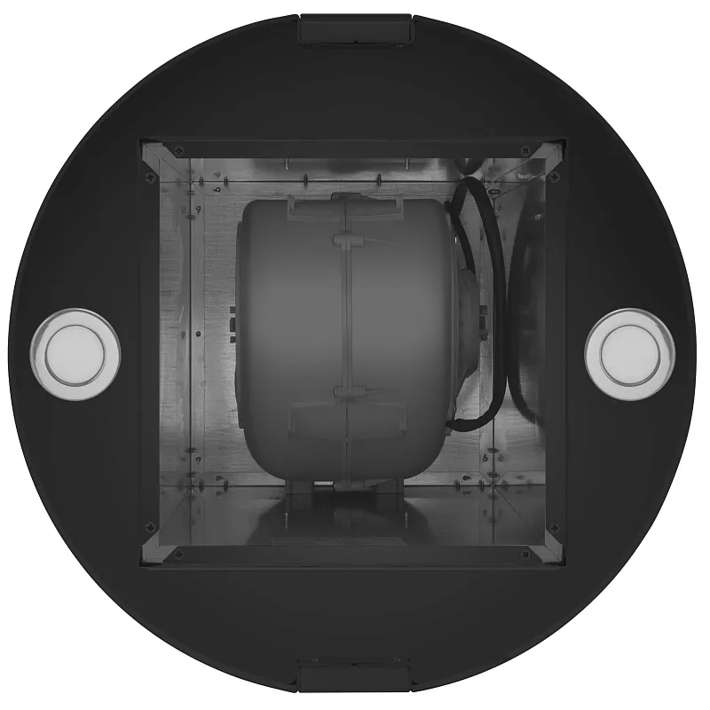 Вытяжка кухонная цилиндрическая островная MEFERI TUBE40BK ISLA COMFORT PLUS, 40 см, черная, производительность 1200 м3/ч, 5 скоростей, режимы отвод и рециркуляция, сенсорное управление, гарантия 3 года