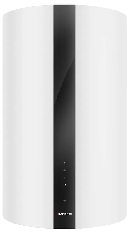 Вытяжка кухонная цилиндрическая настенная MEFERI TUBE40WH COMFORT PLUS, 40 см, белая, производительность 1200 м3/ч, 5 скоростей, низкий уровень шума, режимы отвод и рециркуляция, сенсорное управление, гарантия 3 года
