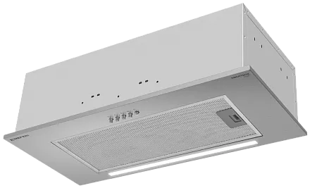 Вытяжка кухонная MEFERI SMARTBOX60IX LIGHT, 60 см, встраиваемая, серая, производительность 650 м3/ч, 3 скорости, низкий уровень шума, режимы отвод и рециркуляция, гарантия 3 года