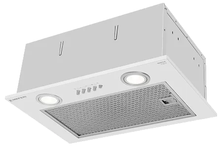 Вытяжка кухонная MEFERI INBOX45WH POWER, 45 см, встраиваемая, белая, производительность 900 м3/ч, 3 скорости, низкий уровень шума, режимы отвод и рециркуляция, гарантия 3 года