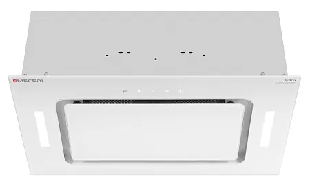 Вытяжка кухонная MEFERI INBOX52WH GLASS COMFORT, 52 см, встраиваемая, белая, стекло, производительность 950 м3/ч, 3 скорости, низкий уровень шума, режимы отвод и рециркуляция, пульт дистанционного управления, гарантия 3 года Вытяжка кухонная MEFERI INBOX52WH GLASS COMFORT, 52 см, встраиваемая, белая, стекло, производительность 950 м3/ч, 3 скорости, низкий уровень шума, режимы отвод и рециркуляция, пульт дистанционного управления, гарантия 3 года