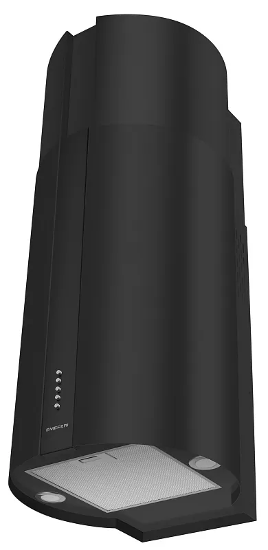 Вытяжка кухонная цилиндрическая настенная MEFERI TUBE40BK POWER, 40 см, черная, производительность 850 м3/ч, 3 скорости, низкий уровень шума, режимы отвод и рециркуляция, гарантия 3 года