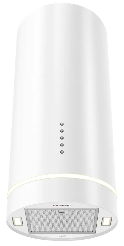 Вытяжка кухонная цилиндрическая настенная MEFERI TUBE35WH COMFORT, 35 см, белая, производительность 1200 м3/ч, 3 скорости, низкий уровень шума, режимы отвод и рециркуляция, гарантия 3 года