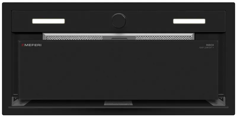 Вытяжка кухонная MEFERI INBOX60BK PUSH COMFORT PLUS, 60 см, встраиваемая, черная, производительность 1200 м3/ч, 3скорости, с утапливаемым переключателем, низкий уровень шума, режимы отвод и циркуляция, гарантия 3 года