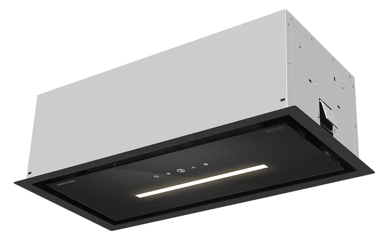 Фото vytyazhka_polnovstraivaemaya_smartbox60bk_glass_comfort на сайте meferi-home.ru Вытяжка кухонная MEFERI SMARTBOX60BK GLASS COMFORT, 60 см, встраиваемая, стекло, черная, производительность 950 м3/ч, 3 скорости, низкий уровень шума, режимы отвод и рециркуляция, гарантия 3 года - изображение vytyazhka_polnovstraivaemaya_smartbox60bk_glass_comfort