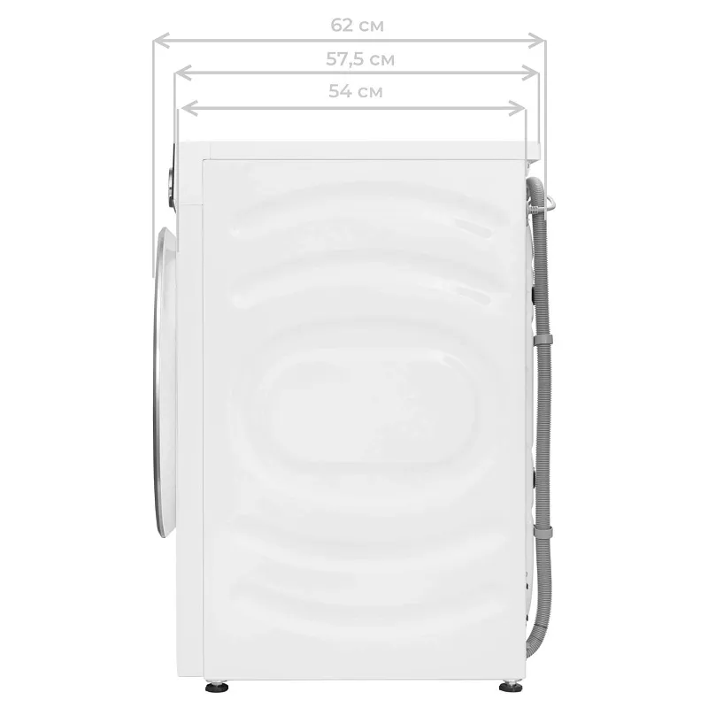 Стиральная машина с сушкой 2 в 1, инвертором и паром MEFERI MFWD1071216WH COMFORT PLUS (модификация 2026 года) отдельностоящая белая, с прямым приводом, загрузка 10 кг стирка, 7 кг сушка