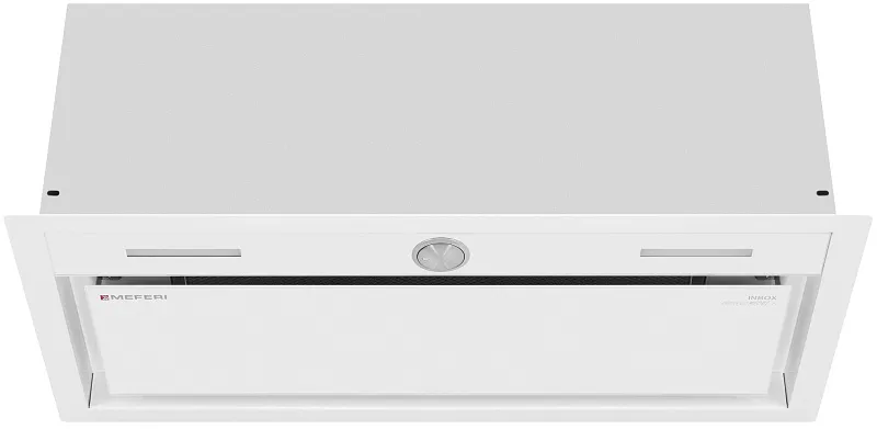 Вытяжка кухонная MEFERI INBOX60WH PUSH COMFORT PLUS, 60 см, встраиваемая, белая, производительность 1200м3/ч, 3 скорости, с утапливаемым переключателем, низкий уровень шума, режимы отвод и циркуляция, гарантия 3 года