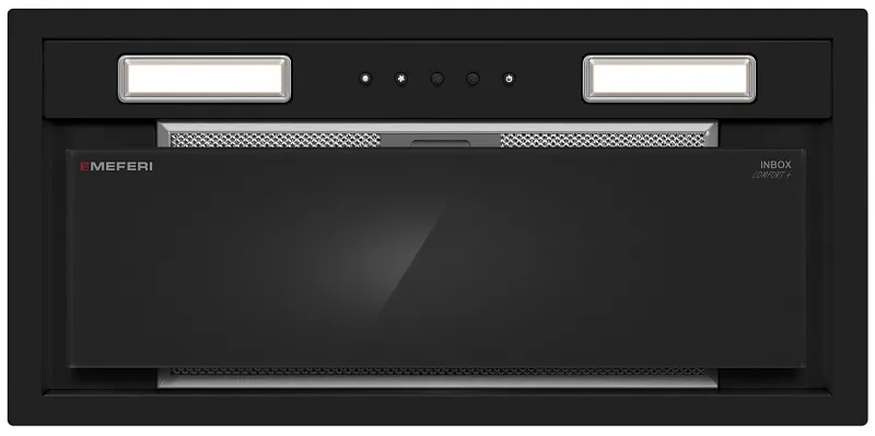 Вытяжка кухонная MEFERI INBOX60BK COMFORT PLUS, 60 см, встраиваемая, черная, производительность 1200 м3/ч, 3 скорости, низкий уровень шума, режимы отвод и рециркуляция, гарантия 3 года