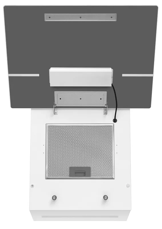 Вытяжка кухонная MEFERI AIRBOX60WH ULTRA, 60 см, наклонная, белая, стекло, производительность 1100 м3/ч, 3 скорости, низкий уровень шума, режимы отвод и рециркуляция, гарантия 3 года