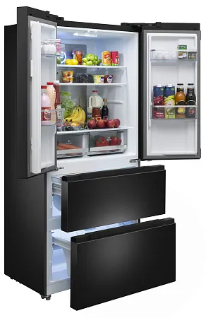 Холодильник отдельностоящий, с инвертором MEFERI MFR83BLACK IX TOTAL NO FROST FRENCH DOOR COMFORT, двухкамерный, с зоной свежести, с льдогенератором Холодильник отдельностоящий, с инвертором MEFERI MFR83BLACK IX TOTAL NO FROST FRENCH DOOR COMFORT, двухкамерный, с зоной свежести, с льдогенератором